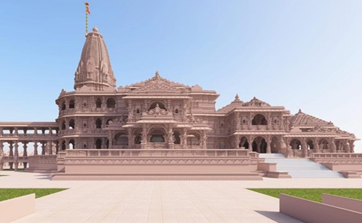Proposed Ayodhya Ram Temple , Ram Mandir 3D Model , Side View , Shri Ram Mandir