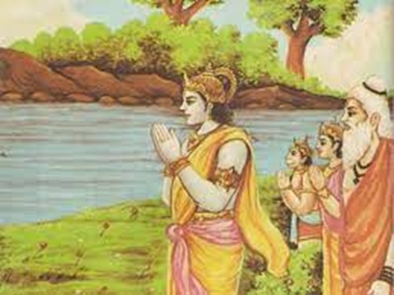 Rama's Departure , Jal Samadhi by Lord Rama