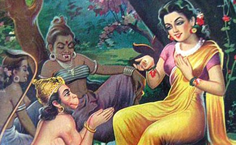 Hanuman Finds Sita . Hanuman Delivers Message To Sita , Ashoka Vatika