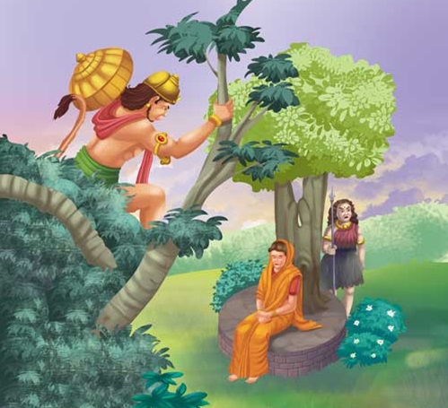 Hanuman Finds Sita . Search For Sita , Ramayana