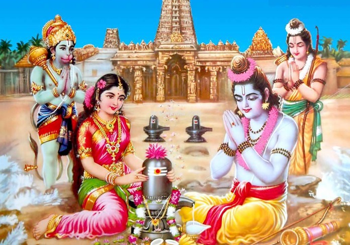 Shiv Pujan By Lord Rama And Hanuman , भगवान राम और हनुमान द्वारा शिव पूजन